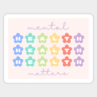 Mental Health Matters | Retro Flowers Peach Candy Magnet